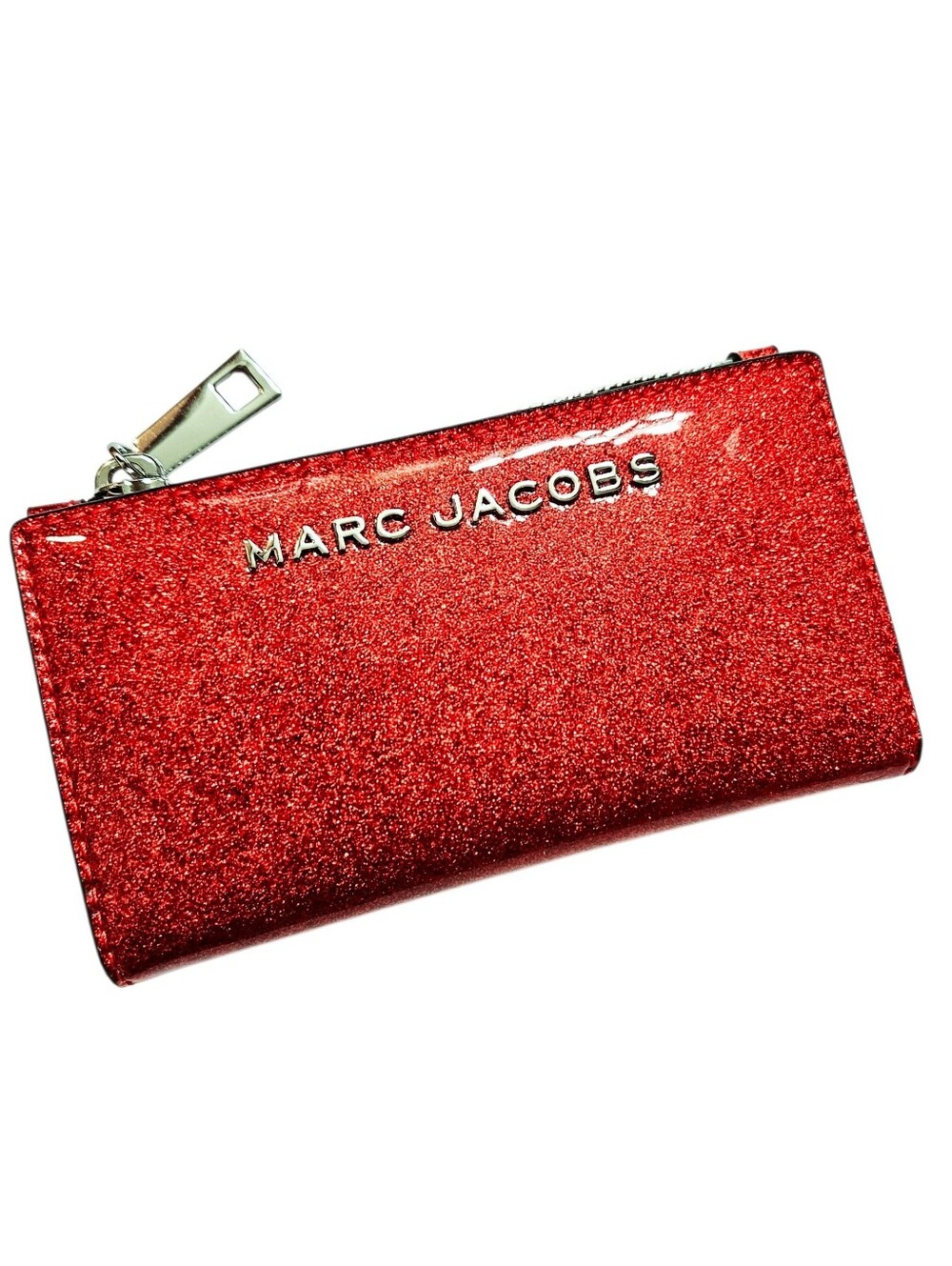 Marc Jacobs Red Glitter Slim Bifold Wallet